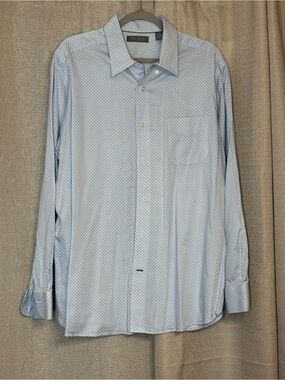 Daniel Cremieux Pale Blue Micro-Pattern Dress Shirt